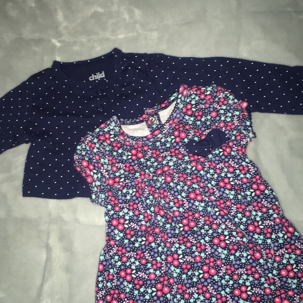 Onesie dress with cover jacket size 0 to 3 months